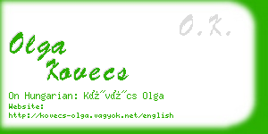 olga kovecs business card